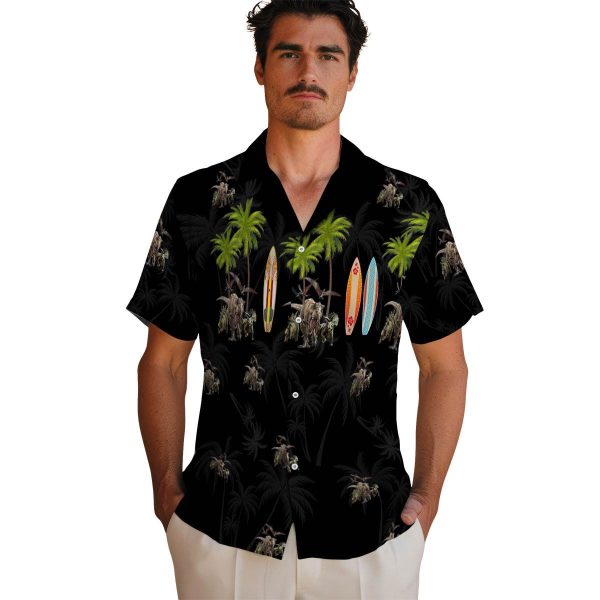 Dinosaur Surfboard Palm Hawaiian Shirt High quality