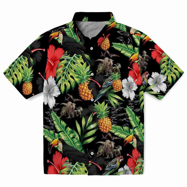 Dinosaur Toucan Hibiscus Pineapple Hawaiian Shirt Best selling