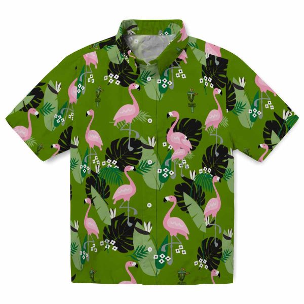 Disc Golf Flamingo Leaf Motif Hawaiian Shirt Best selling