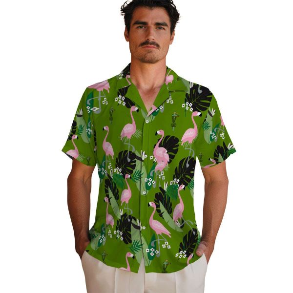 Disc Golf Flamingo Leaf Motif Hawaiian Shirt High quality