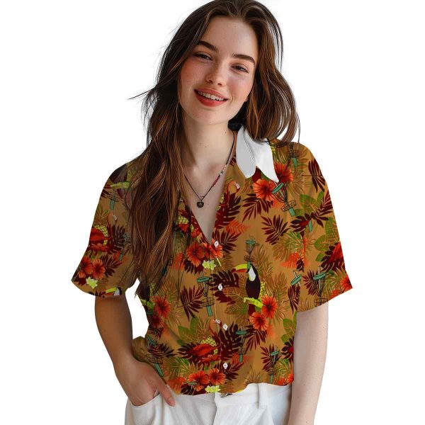 Disc Golf Floral Toucan Hawaiian Shirt Trendy