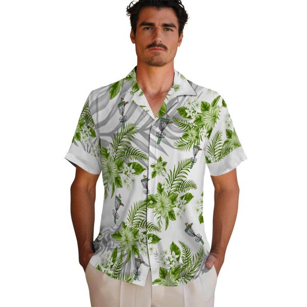 Disc Golf Hibiscus Palm Leaves Hawaiian Shirt High quality