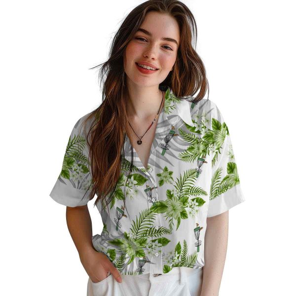 Disc Golf Hibiscus Palm Leaves Hawaiian Shirt Trendy