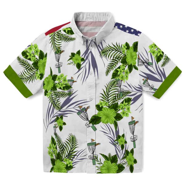 Disc Golf Patriotic Hibiscus Design Hawaiian Shirt Best selling