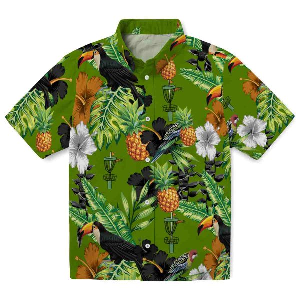 Disc Golf Toucan Hibiscus Pineapple Hawaiian Shirt Best selling