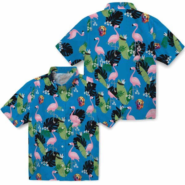 Dog Flamingo Leaf Motif Hawaiian Shirt Latest Model