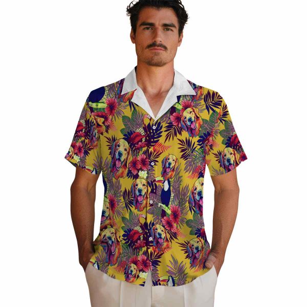 Dog Floral Toucan Hawaiian Shirt High quality