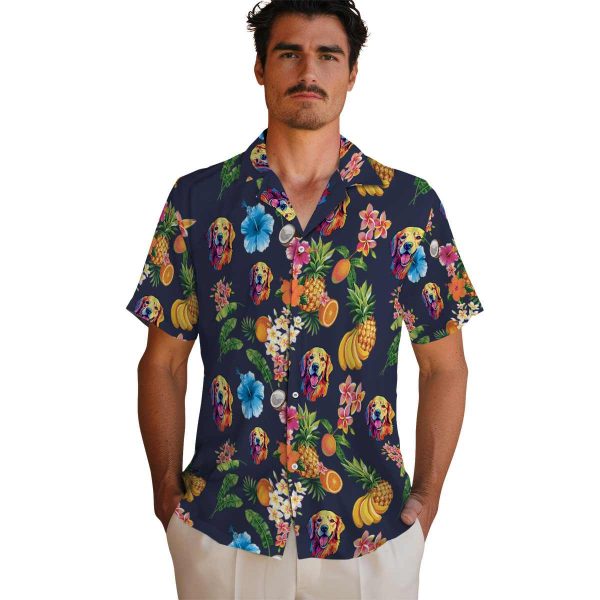 Dog Hibiscus And Fruit Hawaiian Shirt High quality