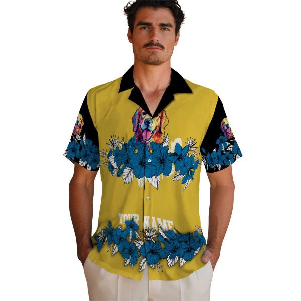 Dog Hibiscus Stripe Hawaiian Shirt High quality