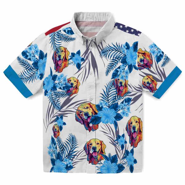 Dog Patriotic Hibiscus Design Hawaiian Shirt Best selling