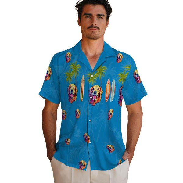 Dog Surfboard Palm Hawaiian Shirt High quality