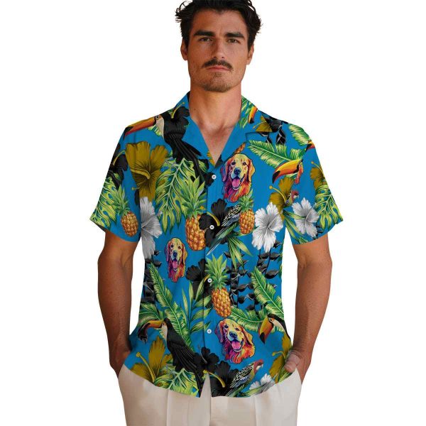 Dog Toucan Hibiscus Pineapple Hawaiian Shirt High quality