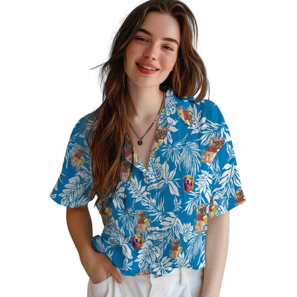 Dog Tropical Leaf Hawaiian Shirt Trendy