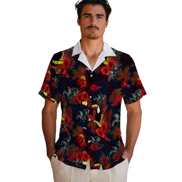 Dragon Floral Toucan Hawaiian Shirt High quality