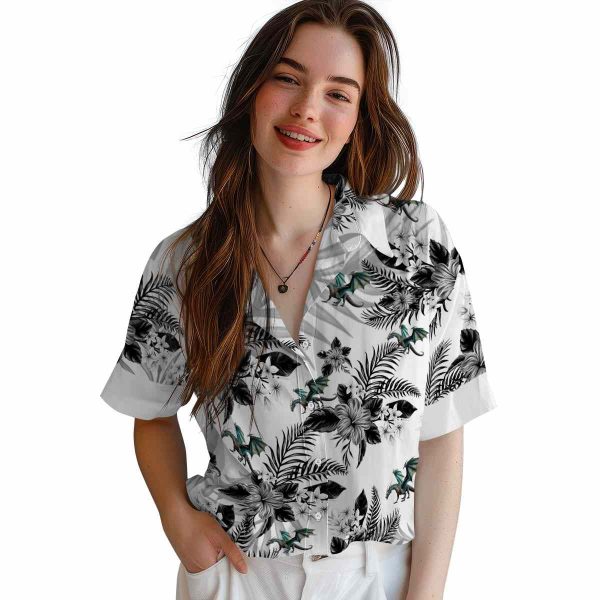 Dragon Hibiscus Palm Leaves Hawaiian Shirt Trendy