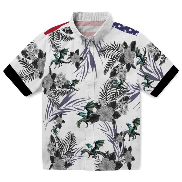 Dragon Patriotic Hibiscus Design Hawaiian Shirt Best selling