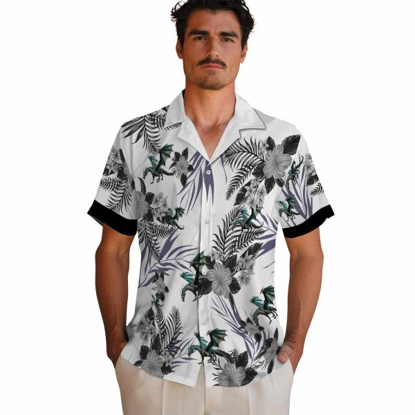 Dragon Patriotic Hibiscus Design Hawaiian Shirt High quality