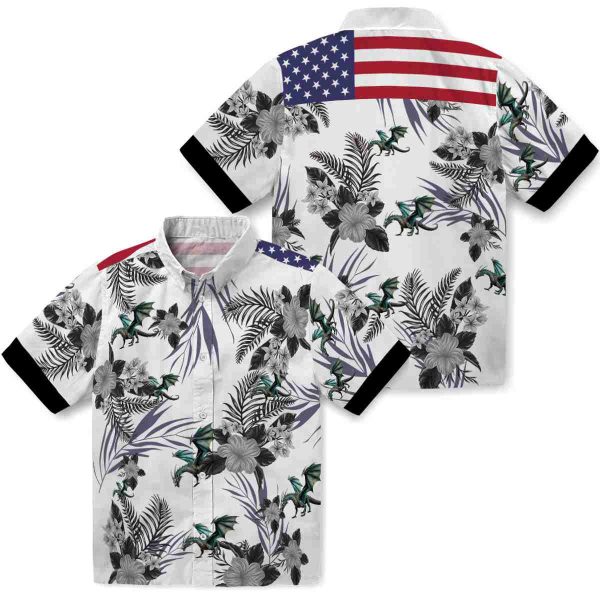 Dragon Patriotic Hibiscus Design Hawaiian Shirt Latest Model