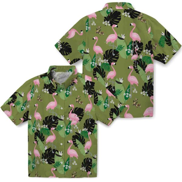 Duck Flamingo Leaf Motif Hawaiian Shirt Latest Model