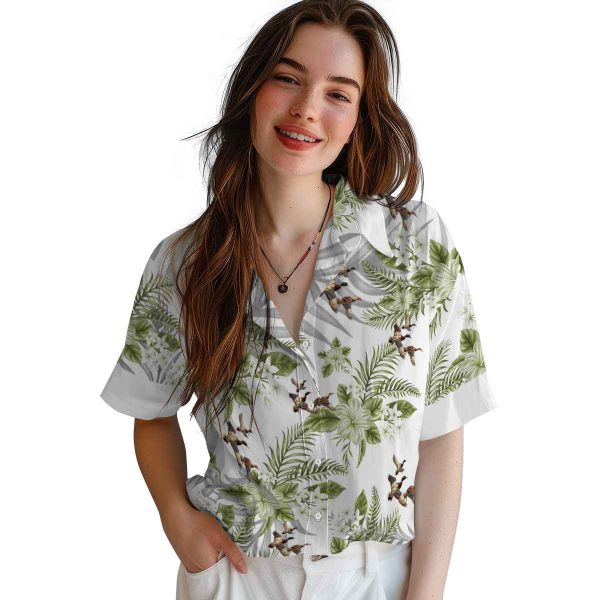 Duck Hibiscus Palm Leaves Hawaiian Shirt Trendy