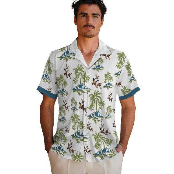 Duck Palm Island Print Hawaiian Shirt High quality