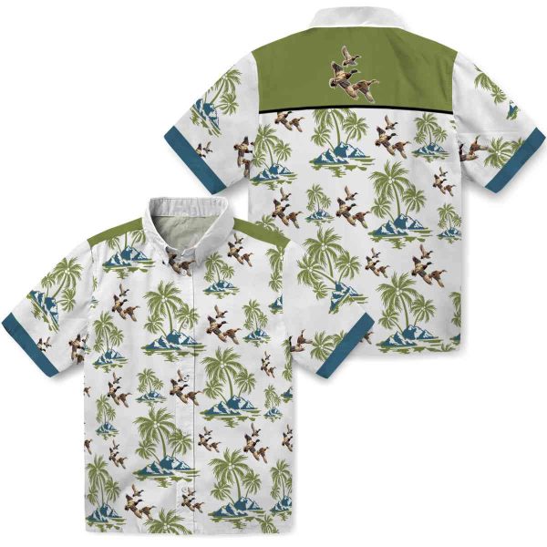 Duck Palm Island Print Hawaiian Shirt Latest Model