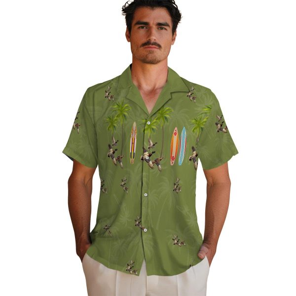 Duck Surfboard Palm Hawaiian Shirt High quality