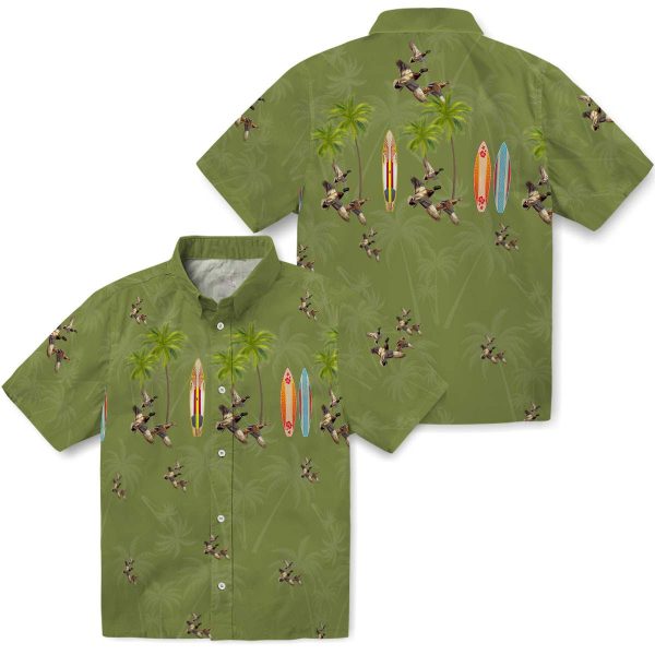 Duck Surfboard Palm Hawaiian Shirt Latest Model