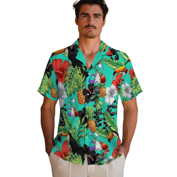 Easter Toucan Hibiscus Pineapple Hawaiian Shirt High quality