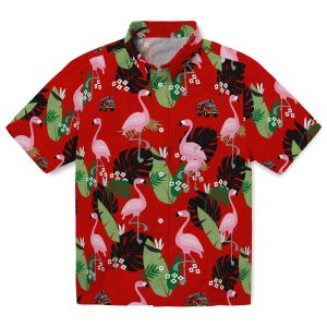 Fire Truck Flamingo Leaf Motif Hawaiian Shirt Best selling