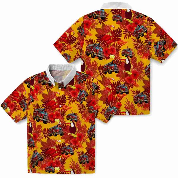 Fire Truck Floral Toucan Hawaiian Shirt Latest Model