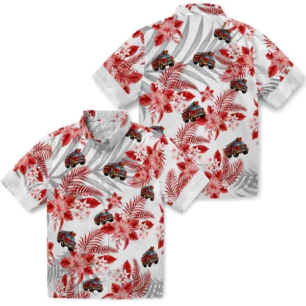 Fire Truck Hibiscus Palm Leaves Hawaiian Shirt Latest Model