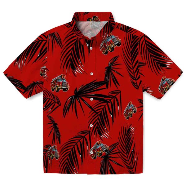 Fire Truck Palm Leaf Hawaiian Shirt Best selling