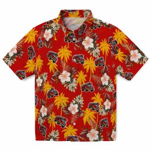 Fire Truck Palm Tree Flower Hawaiian Shirt Best selling