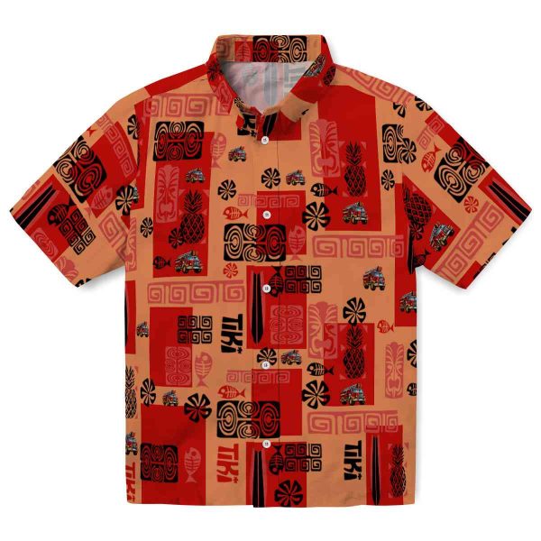 Fire Truck Tribal Symbols Hawaiian Shirt Best selling