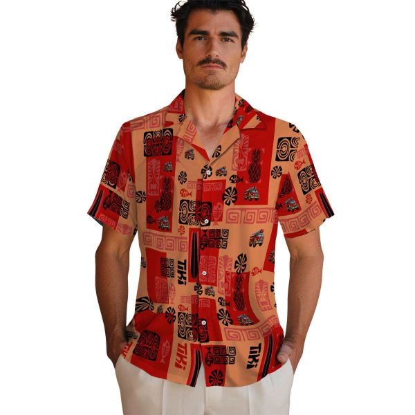 Fire Truck Tribal Symbols Hawaiian Shirt High quality