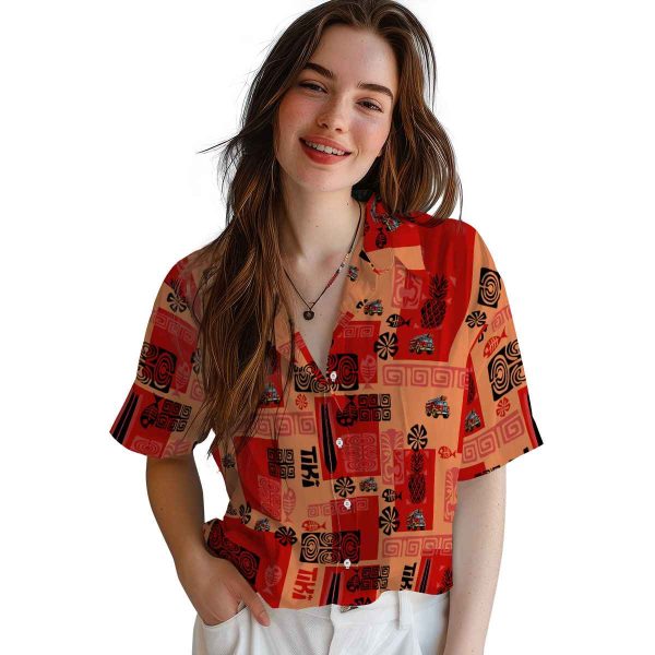 Fire Truck Tribal Symbols Hawaiian Shirt Trendy