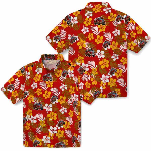 Fire Truck Tropical Floral Hawaiian Shirt Latest Model