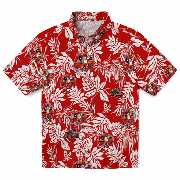 Fire Truck Tropical Leaf Hawaiian Shirt Best selling