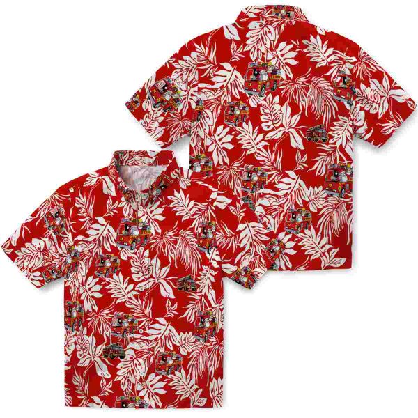 Fire Truck Tropical Leaf Hawaiian Shirt Latest Model