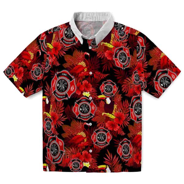 Firefighter Floral Toucan Hawaiian Shirt Best selling