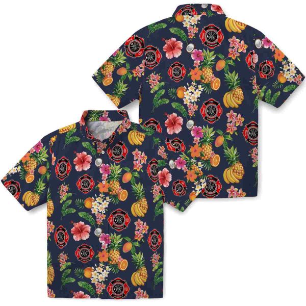 Firefighter Hibiscus And Fruit Hawaiian Shirt Latest Model