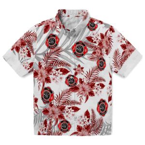 Firefighter Hibiscus Palm Leaves Hawaiian Shirt Best selling