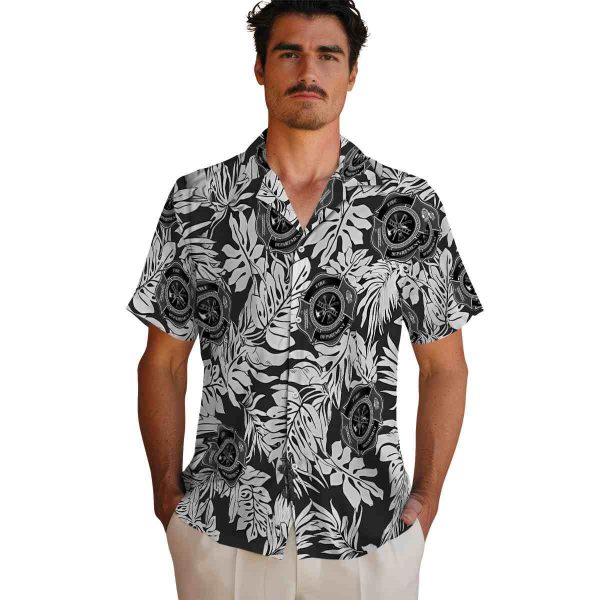 Firefighter Monstera Leaf Pattern Hawaiian Shirt High quality