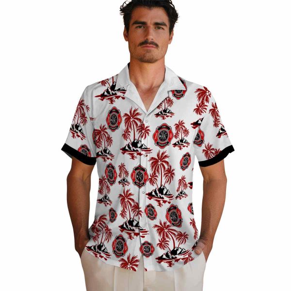 Firefighter Palm Island Print Hawaiian Shirt High quality