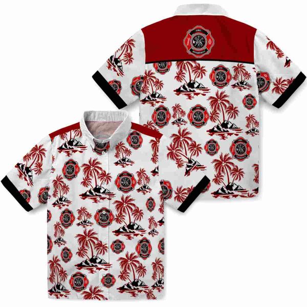 Firefighter Palm Island Print Hawaiian Shirt Latest Model