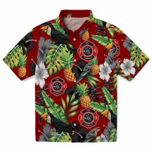 Firefighter Toucan Hibiscus Pineapple Hawaiian Shirt Best selling