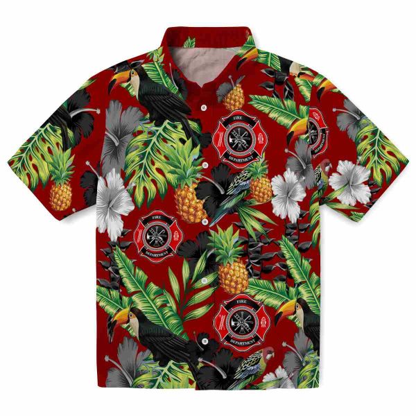 Firefighter Toucan Hibiscus Pineapple Hawaiian Shirt Best selling