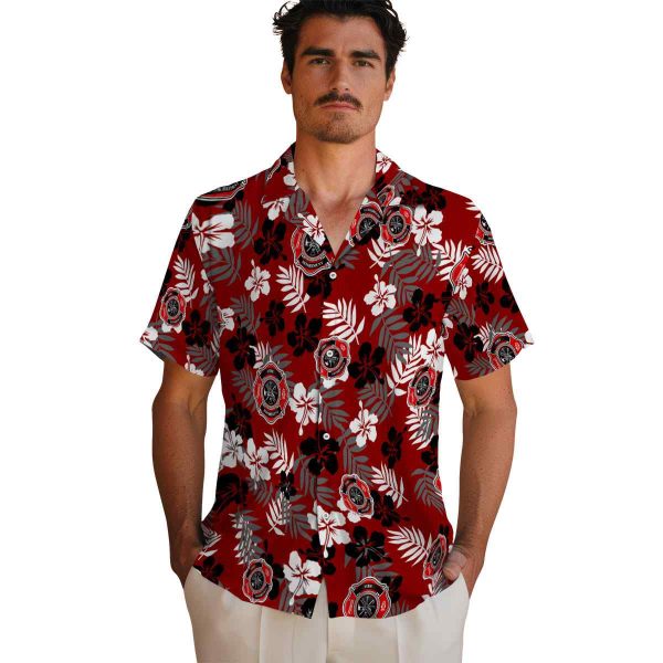 Firefighter Tropical Floral Hawaiian Shirt High quality