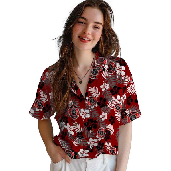 Firefighter Tropical Floral Hawaiian Shirt Trendy